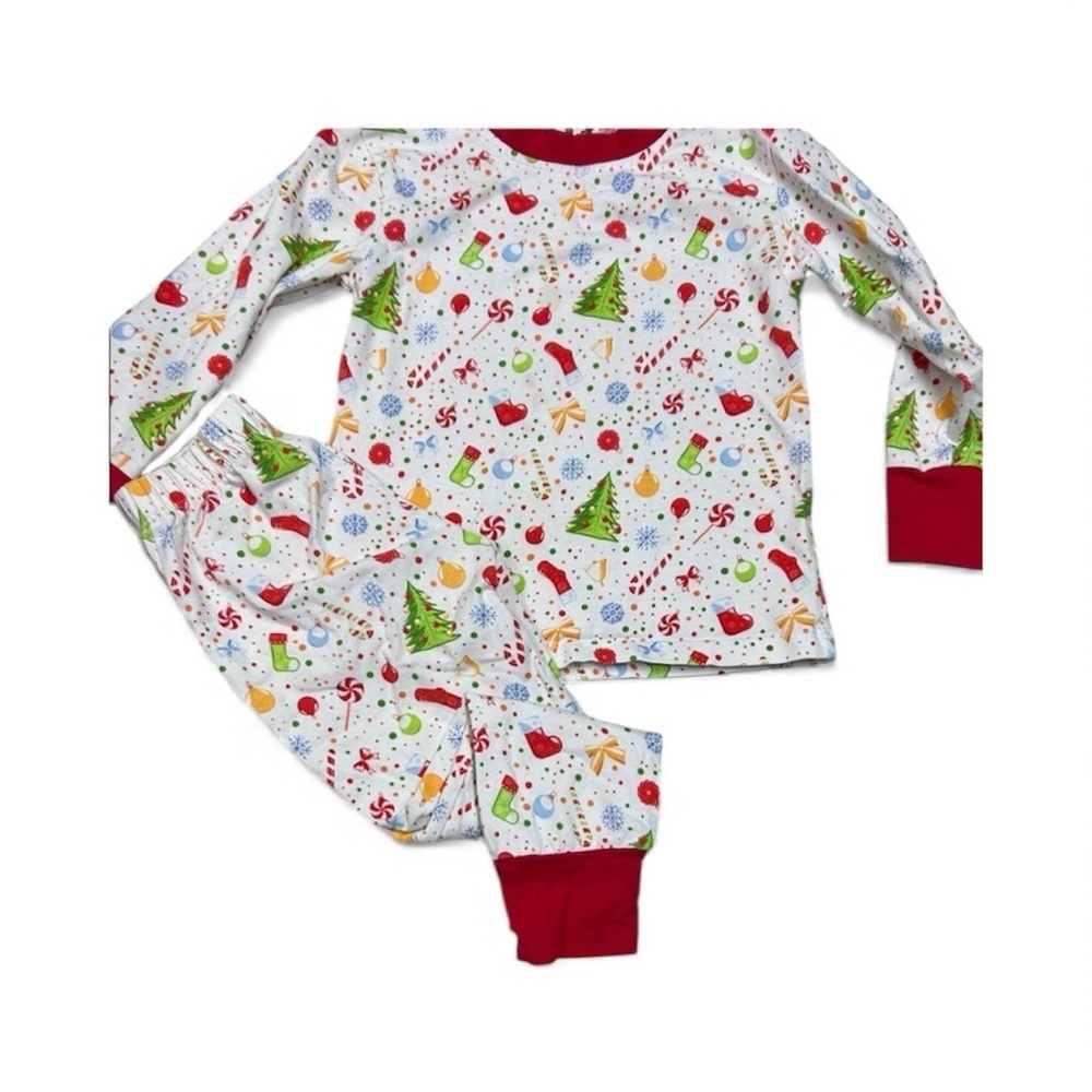 The Oaks Holiday Kids Pajama Set with Red and Green Accents